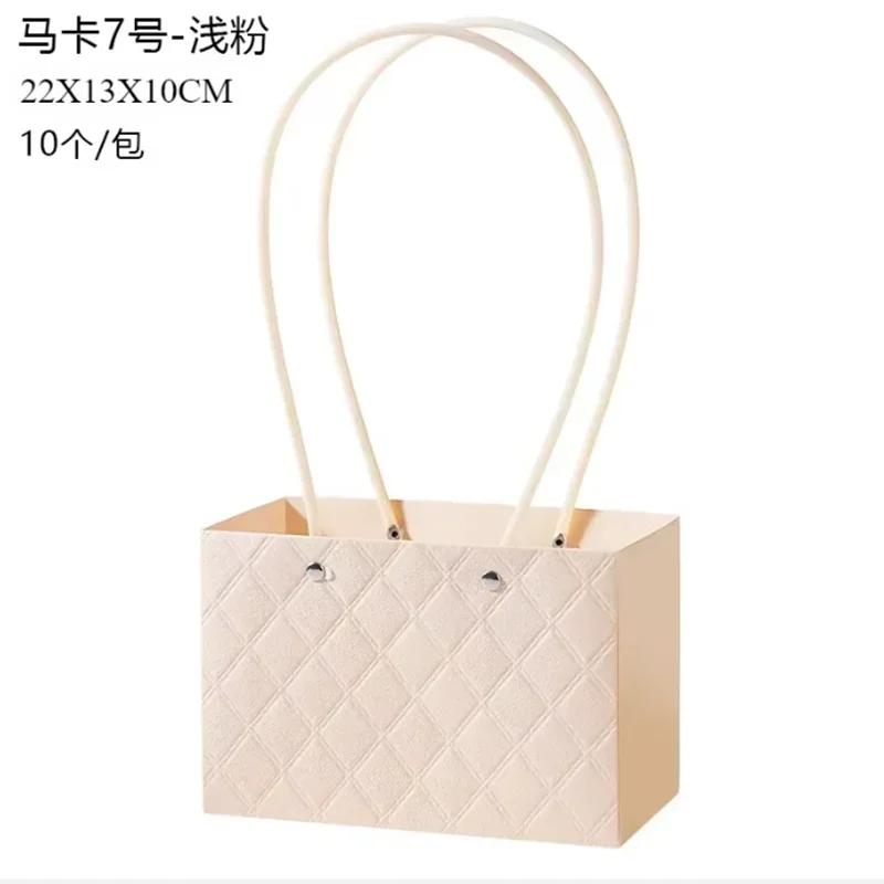 Flowers Basket Boxes Gift DIY Packaging Materials Wedding Favors 10pcs Flower Tote Bags Kraft Paper Bouquet Floral Arrangement
