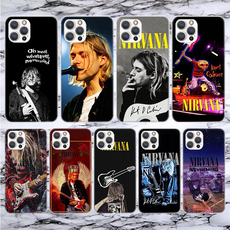 Retro Singer Kurt Cobain Soft Phone Case For iPhone 17 Air 16 16E 15 14 Plus 13 Mini 12 11 Pro Max X XR XS 7 8 + SE 2020 Pattern