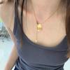 Elegant Titanium Steel Cross Necklace for Women, 18K Gold-Plated Pendant, Versatile Clavicle Chain.