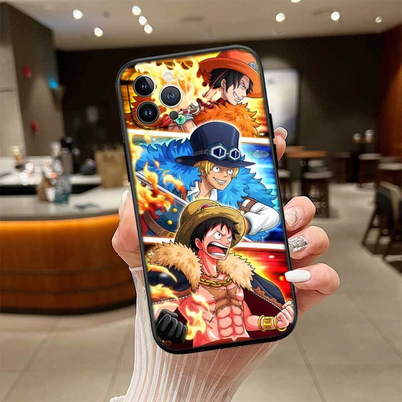 One Piece ACE Luffy Sabo Shockproof Phone Case for iPhone 6 6s 7 8 11 12 13 14 15 16 17 16E XS Pro Max XR X SE Air
