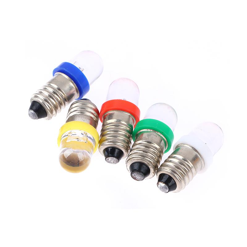 5PCS E10 LED Screw Base Indicator Bulb Cold White 12V DC Light Bulb  Low Power Consumption