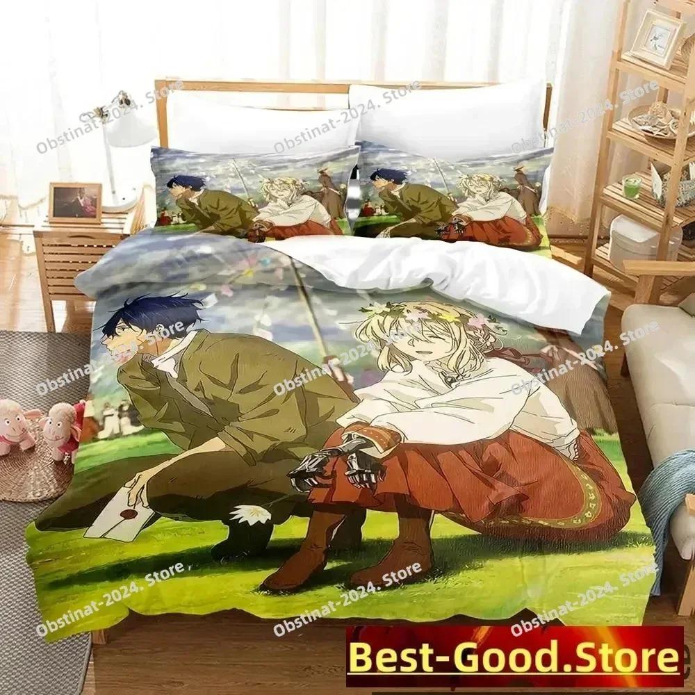 Anime Violet Evergarden Bedding Set Print single Comforter Quilt Bed Cover Duvet Cover Pillow Case 3 Pieces Sets Kids Adult Size
