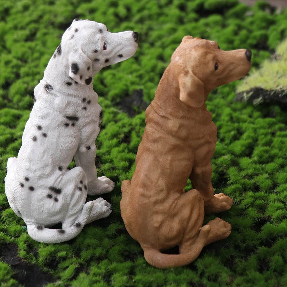 Resin Crafts Small Dog Statue Handmade Puppy Statue  Home Office Desk Decoration