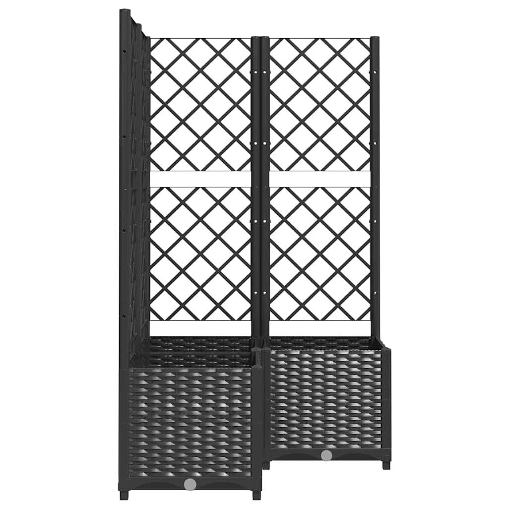 Vidaxl Garden Planter With Trellis, Black, 80X80X136 Cm, Pp