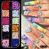 12-box Boxed Resin Flat Bottom Round Diamond Nail Art Jewelry Color Mixed Flat Bottom Rhinestone Cross-border Nail Art Diamond Jewelry