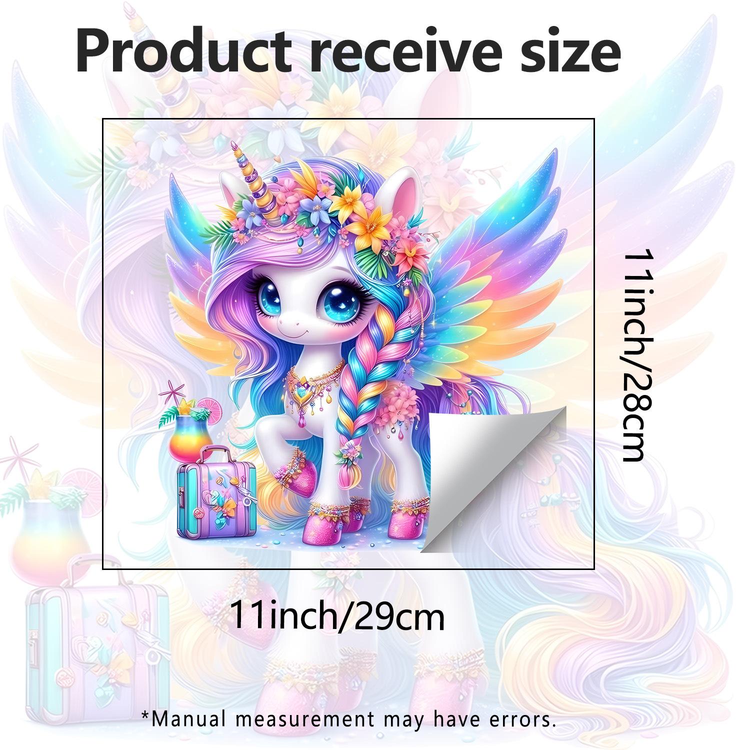 Cartoon Rainbow Unicorn Glass Sticker for Children s Room, Bedroom, Living Room, Study, Window Decoration JDT-A564