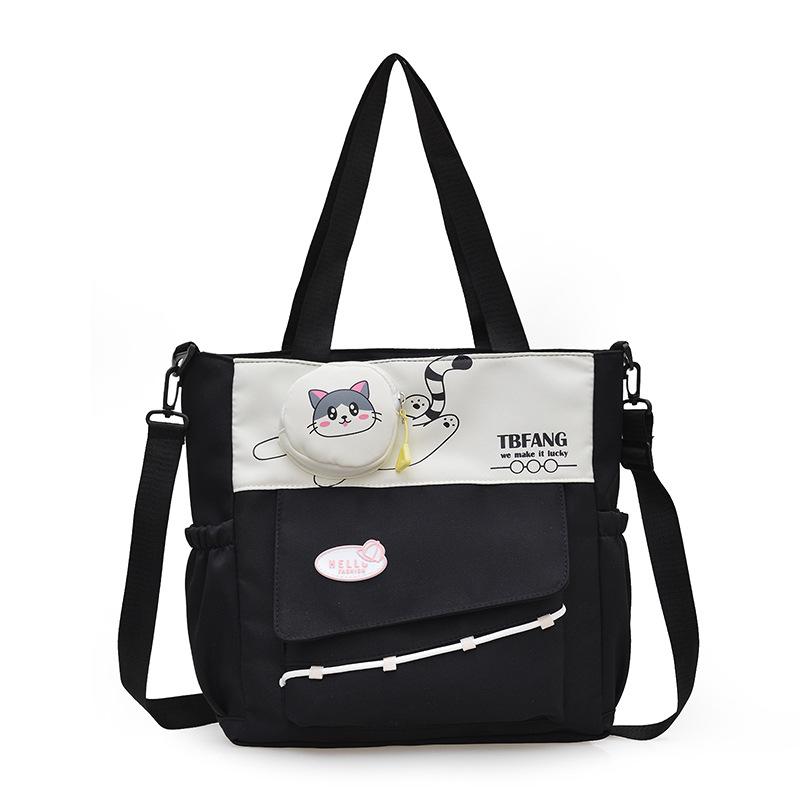Trendy Large-Capacity Tutoring Shoulder Bag for Female Students
