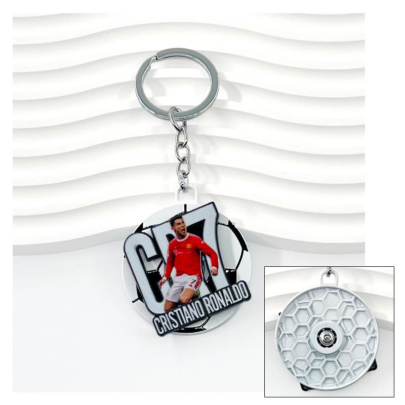 Chelsea AC Milan Barcelona Messi Real Madrid Ronaldo Football Keychain Turning Fan Pendant Blind Box Gift