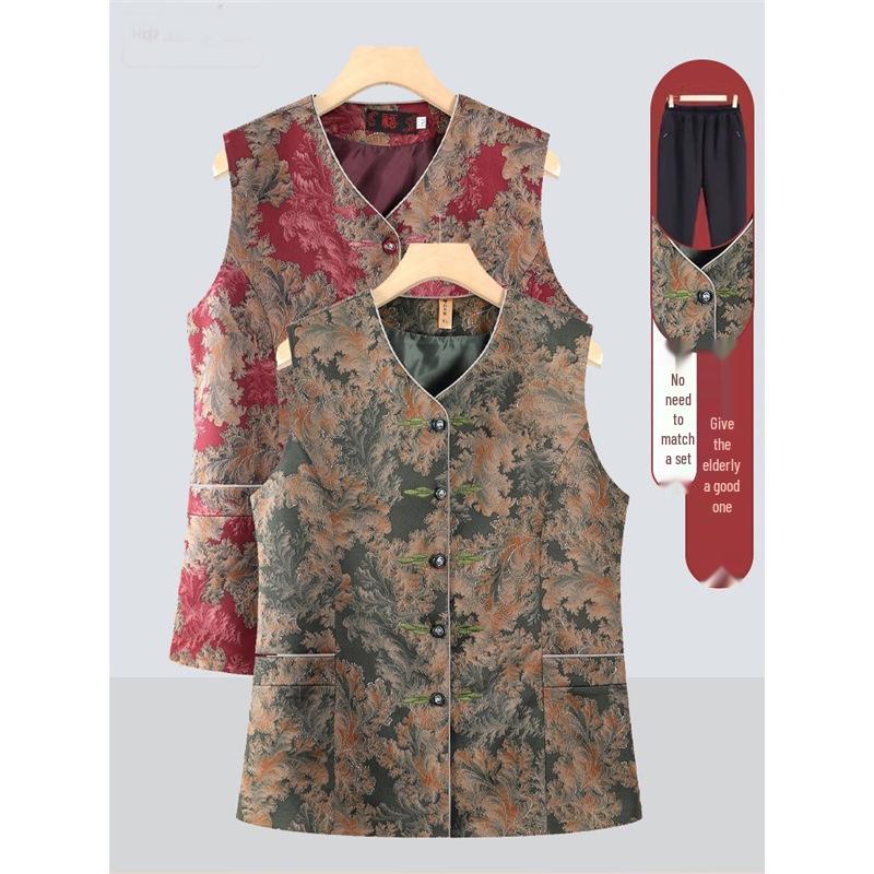 Grandma's Lightweight Autumn Vest for Middle-Aged & Elderly Women - Sleeveless Jacket for Spring & Fall