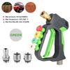 Universal Short High Pressure Car Wash Gun Rotating Anti-Tangle 4-Color Nozzle Kit Home Use for Vehicle Exterior Garden Patio