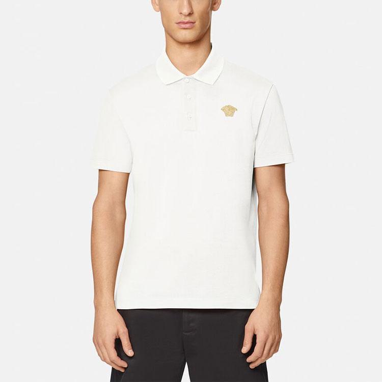Versace Medusa Short Sleeve Polo Shirt Men tops White A87427-A237141-2W110