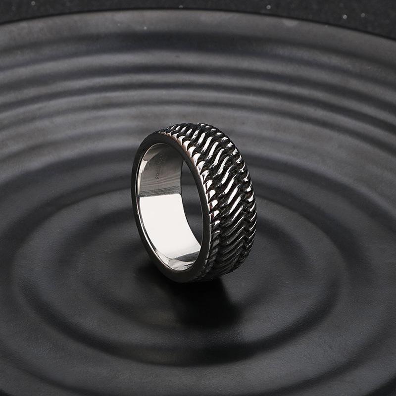 Personal Innovation Jewelry Titanium Steel Wheel Pattern Ring