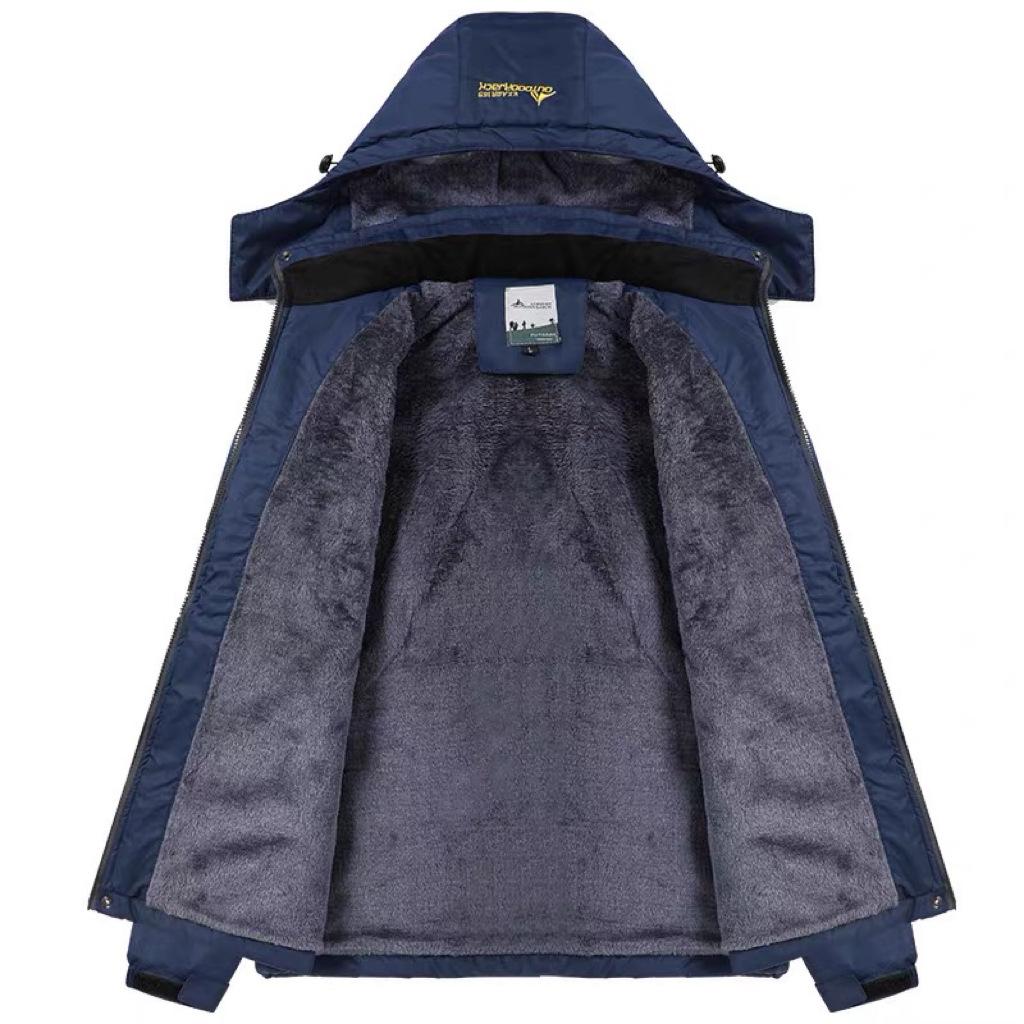 Winter Jacket Men's Jacket Cotton Jacket Plus Velvet Thick Coat Cotton Jacket Men's Outdoor Cold-proof Clothing Winter Clothes