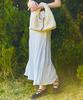 Collet Cooling Refrigerator Pleated Marmont Slimline Flare Long Skirt [White] 604