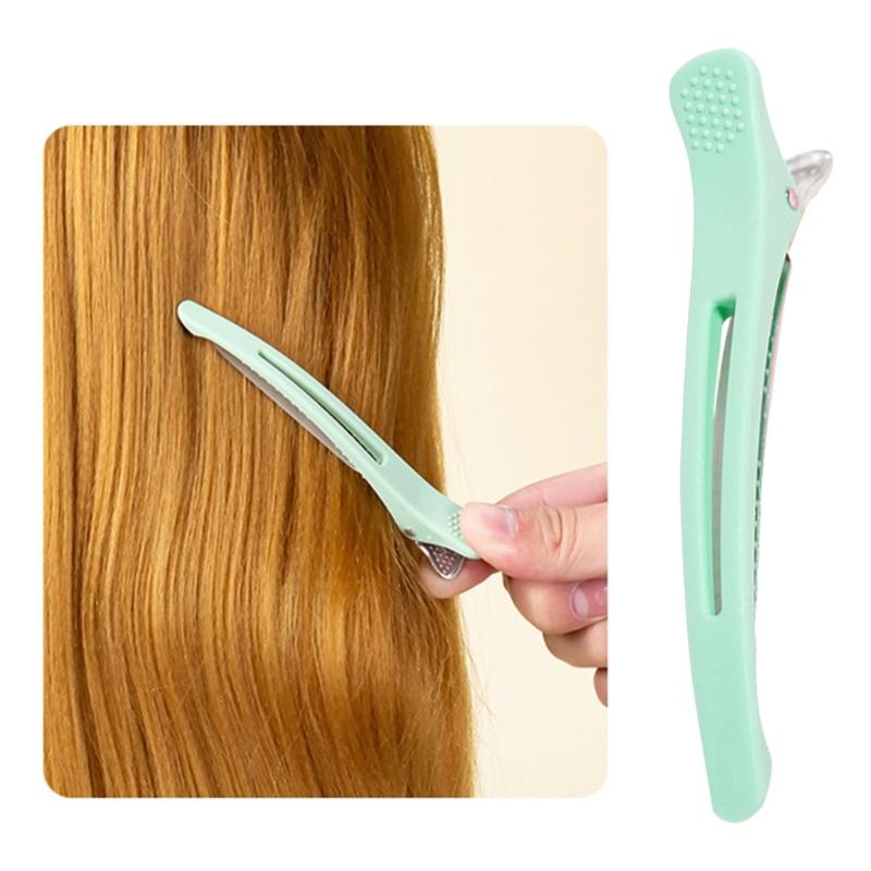 6 Stück Haarspange für Damen Styling Silikonband Professionelle Knitterfreie Entenschnabel-Haarroller-Klemme für Salon und Zuhause