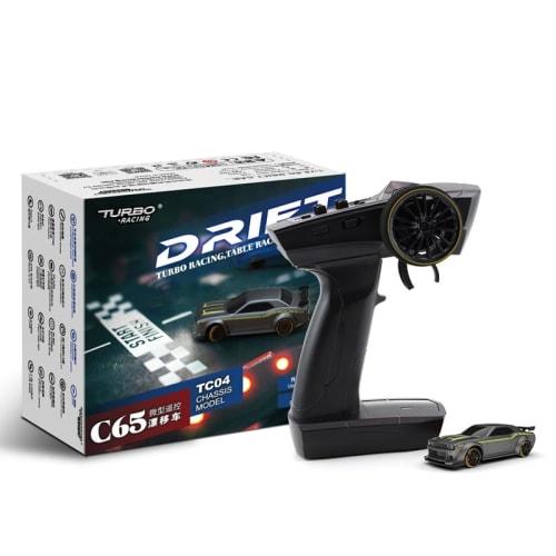 Turbo Racing C65 1:76 Drift Car, Turbo Racing 1/76 Scale Mini RC Car, 30 Minutes of Continuous Drifting, 2.4GHz Radio Controlled Toy Car with Proporti