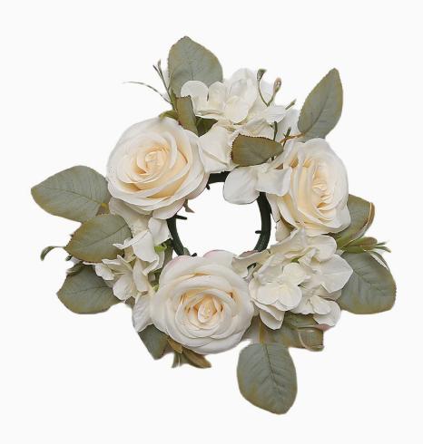 Artificial Rose Hydrangea Candlestick Wreath