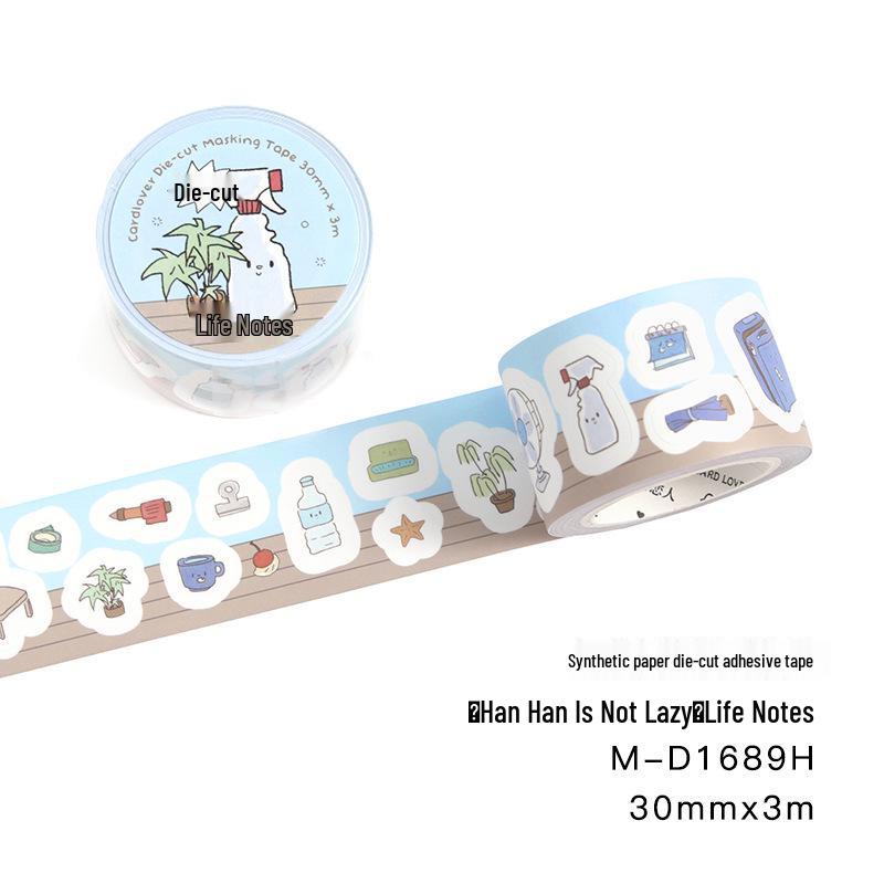 Korean Cute Life Journal Die-Cut Adhesive Tape Stickers - Letter Lover Synthetic Paper Series