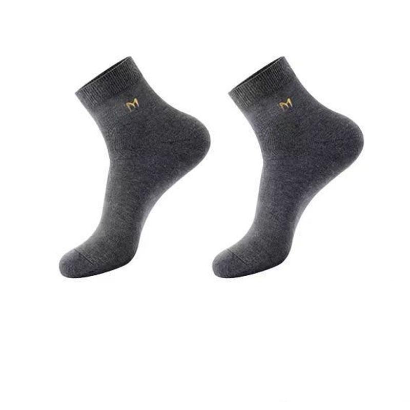 

1 пара мужских антибактериальных хлопковых носков средней длины — дышащие, дезодорирующие, антипотные, деловые, повседневные, на все времена года 1Pairs серый