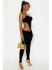 D9600 Women's Fashionable Sexy Spaghetti Strap Hollow Out Bodysuit