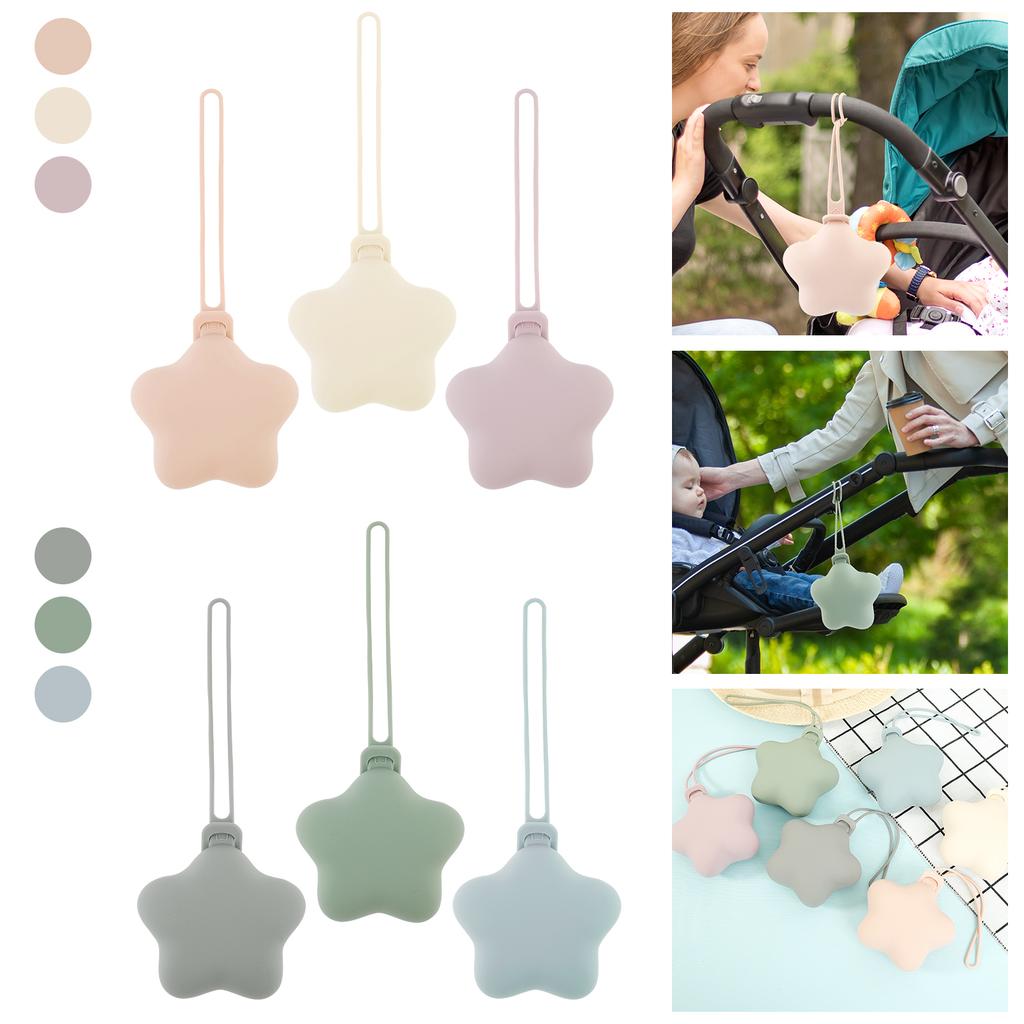 3PCS/Set Silicone Nipple Storage Bag For Newborns Food Grade Personalized Kids Pacifier Holder Portable Star Shape Nipple Case