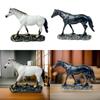 Horse Statue Desk Ornaments Sculpture Decor for Year Party Holiday white