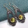 Citrine 925 Silver Plated Earrings 1.8" Superb Gift Limited Stock Deal a3F84