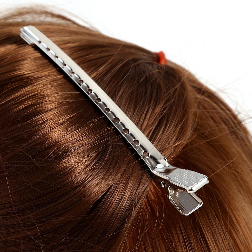 10Pcs/Set Silver Professional Prong Alligator Hair Clips Duck Mouth Hairdressing Metal