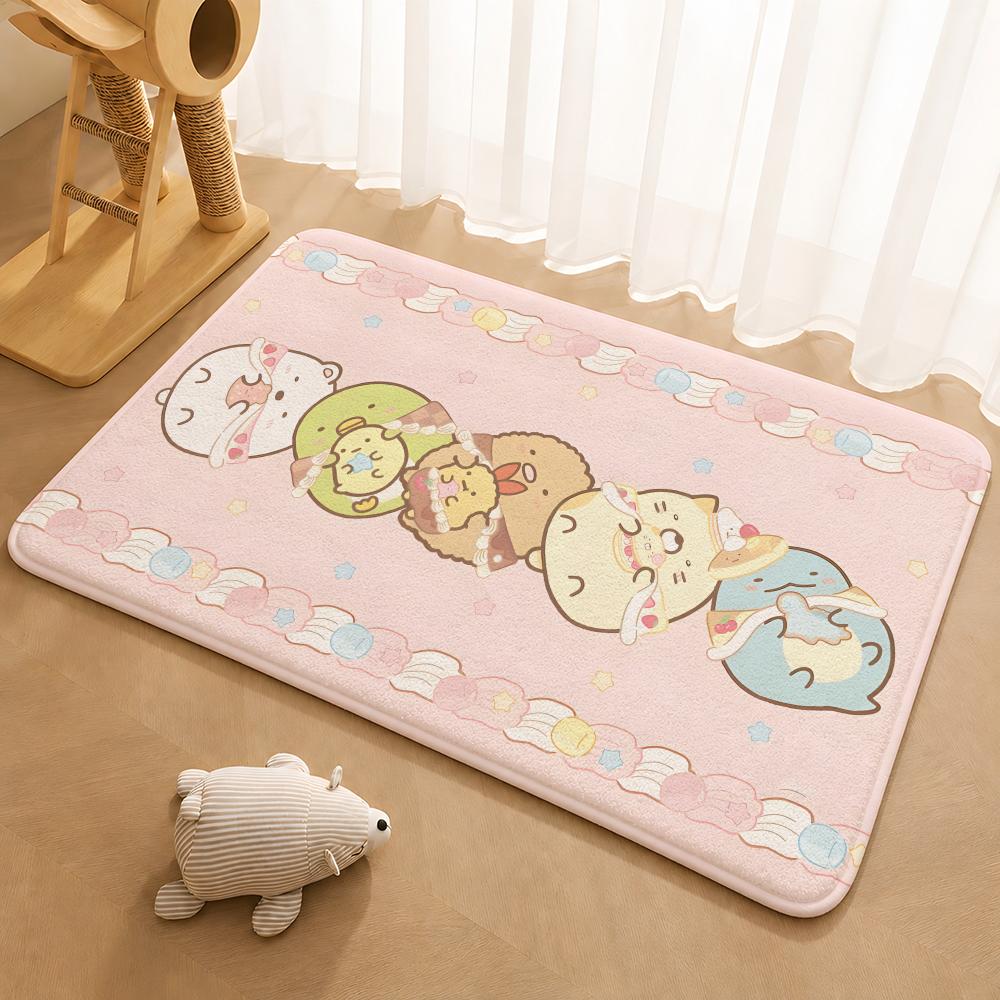 S-Sumikko Gurashi Exquisite Floor Mat Floor Mat Soft Flannel Non-Slip Door Rug for Living Room