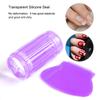 Transparent Silicone Nail Polish   Head Stamper Scraper Nail Art Tool (Transparent White)