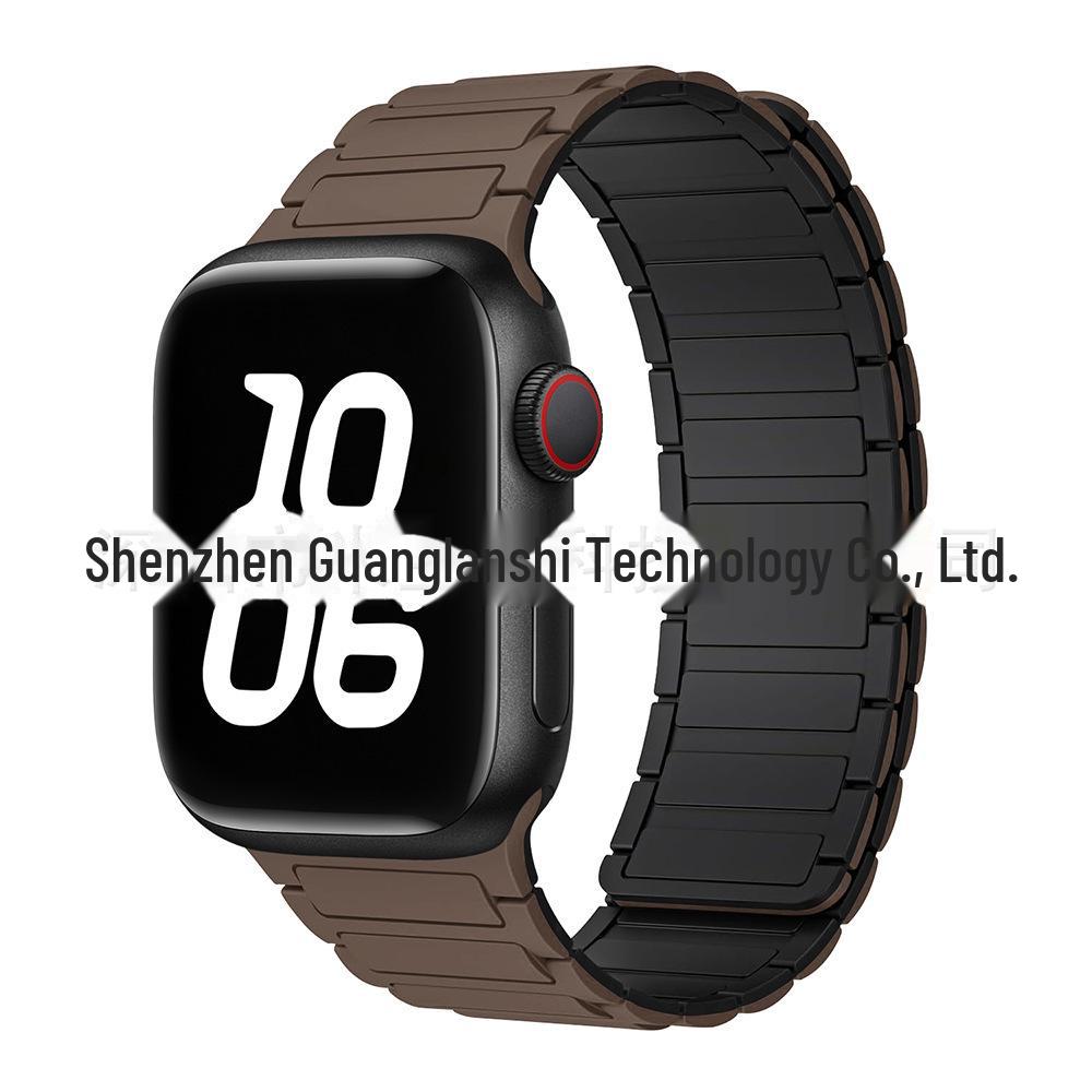 „Curea de culoare contrastantă din silicon magnetic S9 pentru Apple Watch Series 5-9”