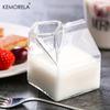 250 ml Kreativ Mjölkkartong Mugg Transparent Mjölkkartongsform Glasmuggar Studenter Drickflaska för Juice Söt Kaffekopp Te Dricksglas