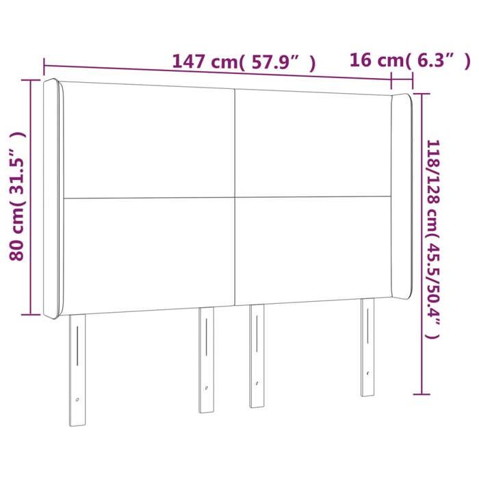 VidaXL LED Headboard Bedroom Furniture Double Bed Accessory Head of Bed Frame Interior Black 3123818