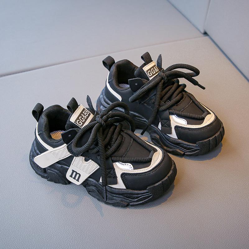 Girls shoes sports shoes leather surface children's dad shoes 2025 spring and autumn new soft-soled breathable casual shoes medium and old children