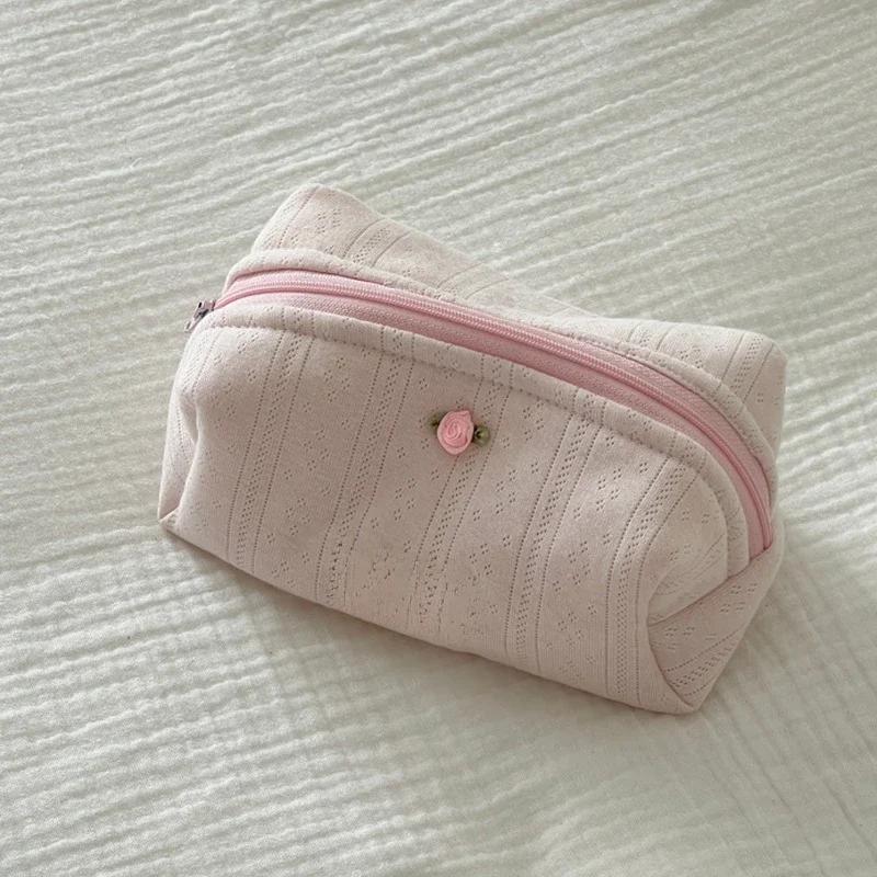 Damen schwarze Spitze Schleife Kosmetiktasche Große Kapazität Kulturtasche Reise Kosmetik Organizer Niedliche Koreanische Tragbare Tasche für Damen