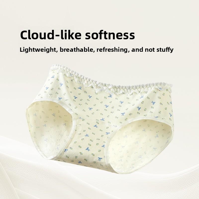 Women's Spring and Autumn 10A Antibacterial Extended Cotton Crotch Skin Friendly Breathable Briefs
