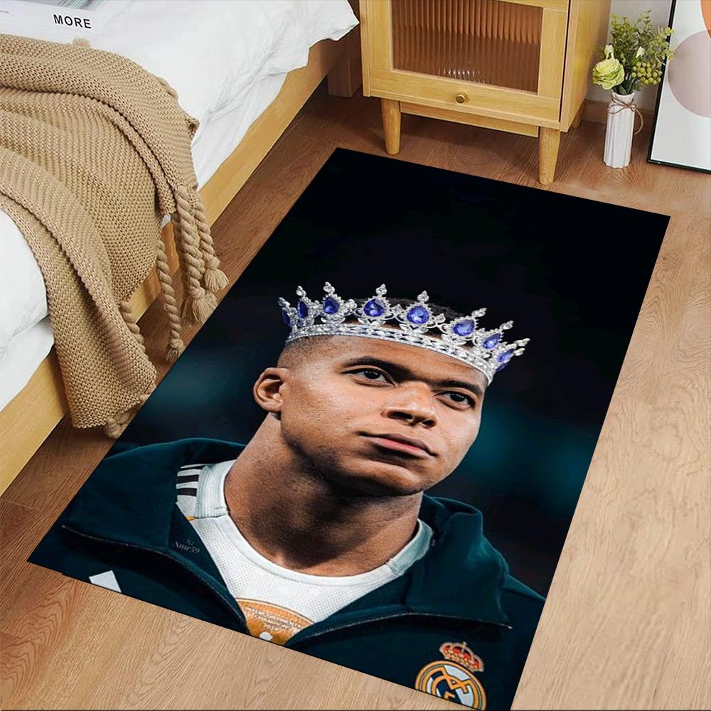 Star Player Kylian Mbappé Floor Mat Suitable for Playrooms Foyer Kitchen Living Rooms Antislip Carpet Anime Office Decor Wedding Party Gift