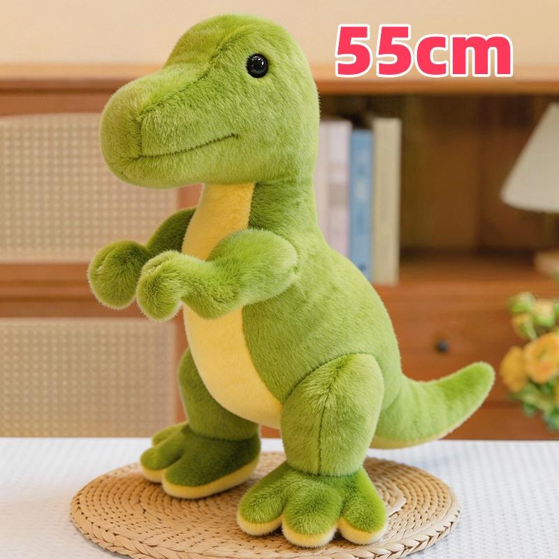 Cartoon Green Dinosaur Series Plush Toys Soft Lifelike Tyrannosaurus Stegosaurus Triceratops Doll Cute Kids Companion Doll