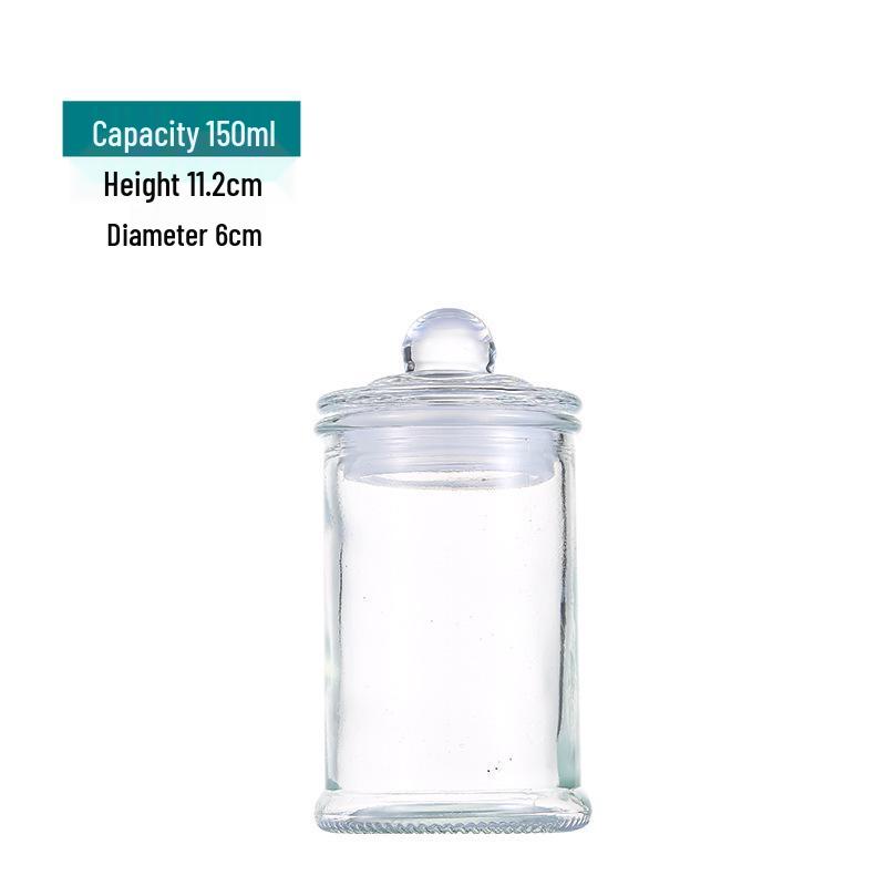 Large Capacity Transparent Glass Tea and Cereal Storage Can for Kitchen