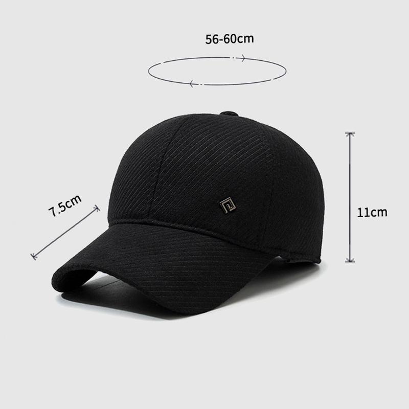 Winter Herren Samt Dicke Baseballkappe für Mittelalte und Ältere Outdoor Ohrenschutz Mütze Warme Baumwollmütze