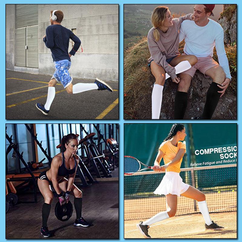 Compression Knee-high Socks Set for Running and Sports - Graduated Support, Multiple Pairs (3/4/6/8)