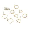 Color-Preserving 12mm 14K Gold-Filled Square Wire Geometric Stud Earrings - Circle & Triangle Design