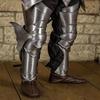 Shadow Knight Armor A Fearsome Gothic Warrior's Cuirass with Spiked Shoulder Pads Worn Greaves