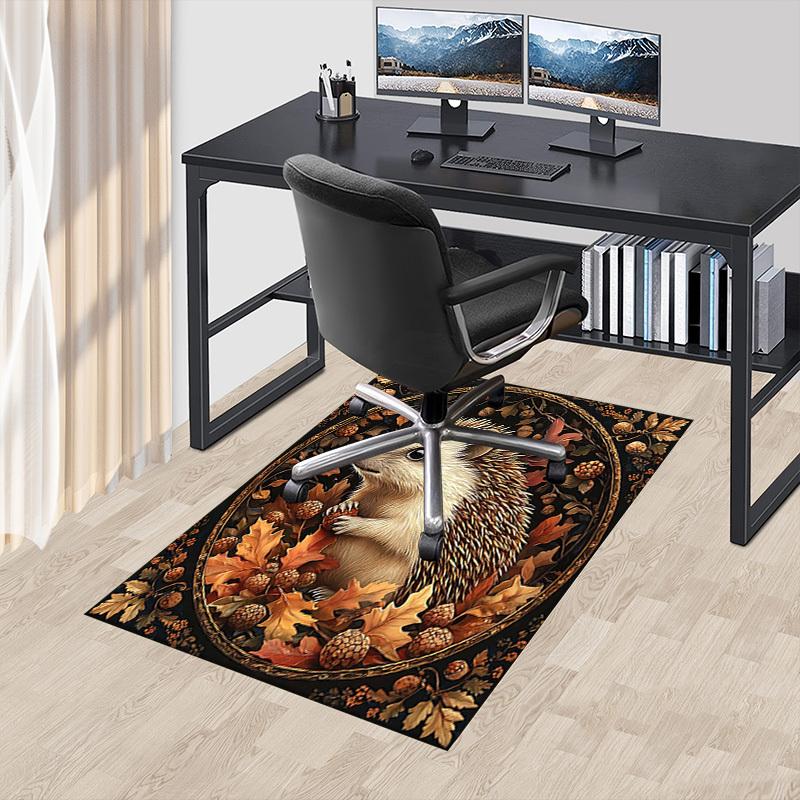 1PC Hedgehog, Autumn Extra Large Non Slip Floor carpet, Office, family, bedroom, Studio Large Area Rug Indoor Rugs, Vibrant Colors