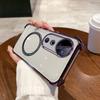 Case for Vivo V40,V40 Pro Clear Magnetic Casing Electroplated Lens Frame Phone Cover