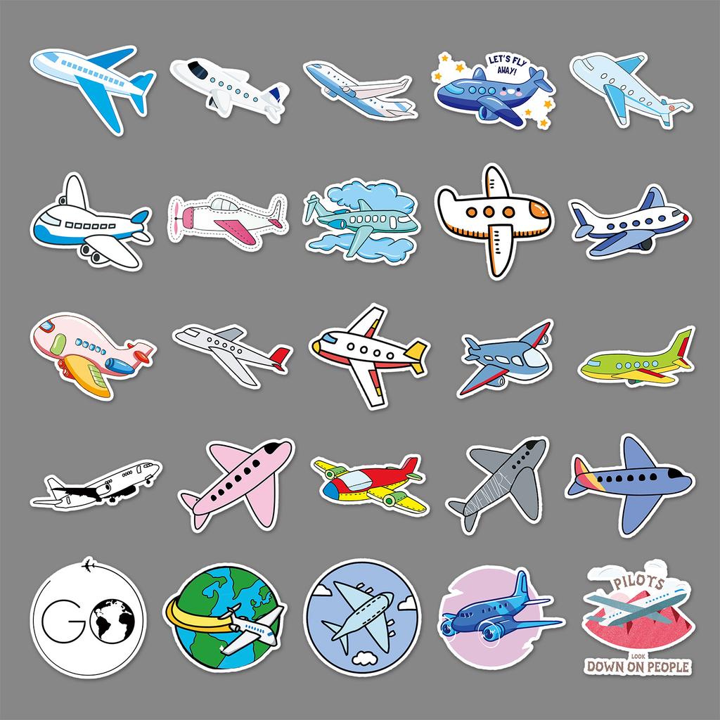 50 Suitcase Stickers Airplane Doodle Cartoon Cute Toy Children's Goo Card DIY Mobile Phone Case Stickers