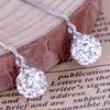Luxury Full Rhinestone Inlaid Tassel Round Ball Long Dangle Women Stud Earrings