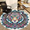 1pc Tiger Mandala Art Carpet, Round Non Slip Durable Large Size Office Carpet, Suitable for Office