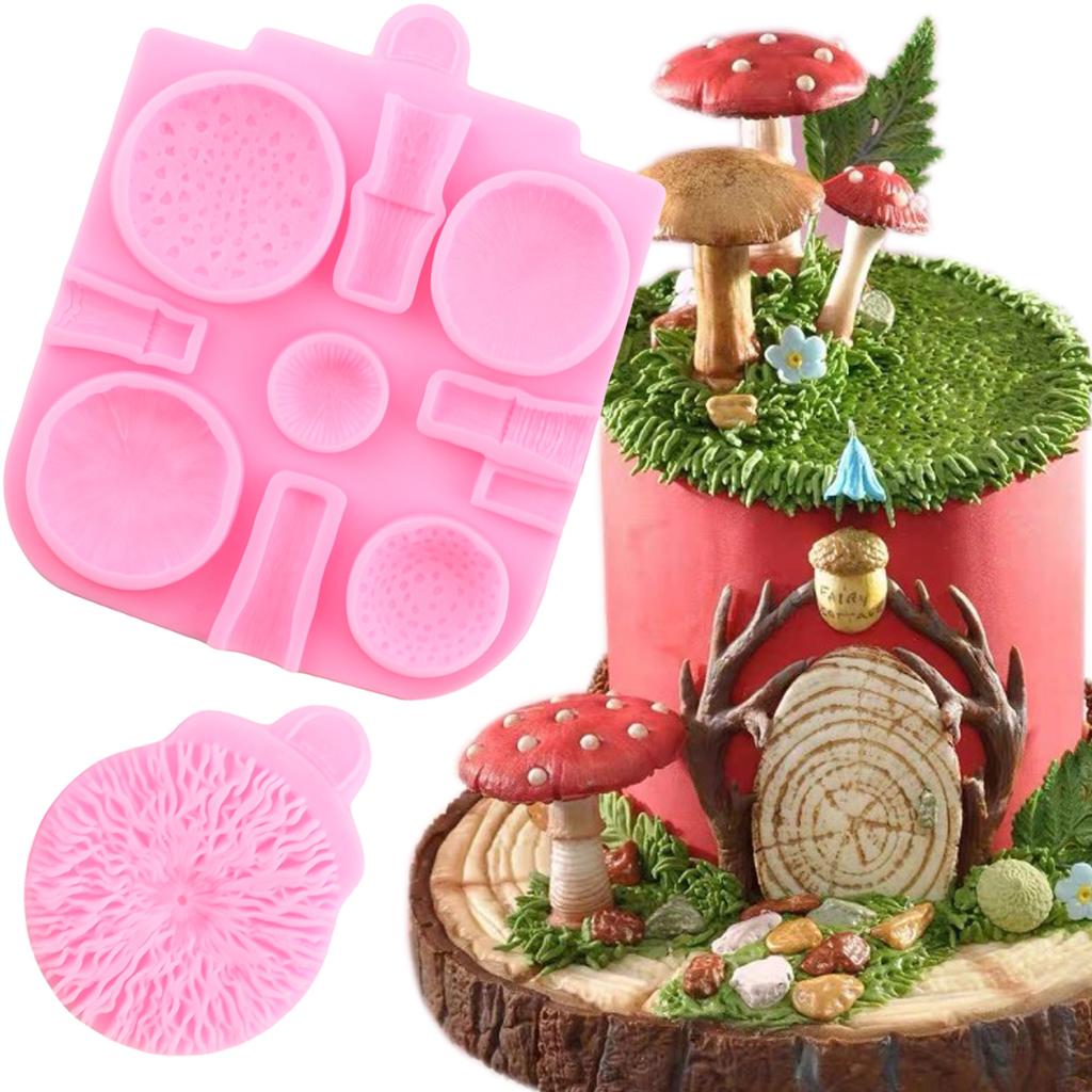 Soppsjokoladeform Soppsilikonformer Kakepyntverktøy Cupcake Topper Godteri Sjokoladegummipastaformer