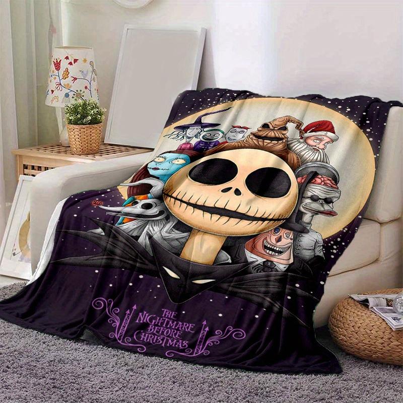 1pc. Cute Nightmare Before Christmas Blanket, Cartoon Characters Throw Blanket, Soft Warm Blanket for Bed Couch Sofa, Perfect Gift for Family FriendsC